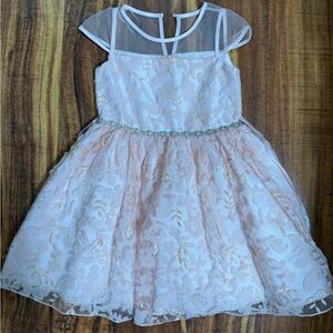 Rare Editions Pink and White Floral Dress